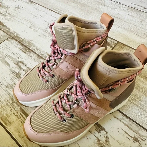 anthropologie See By Chloé Casey pink High Top Platform Hiker Sneakers sz 37 - Picture 8 of 13